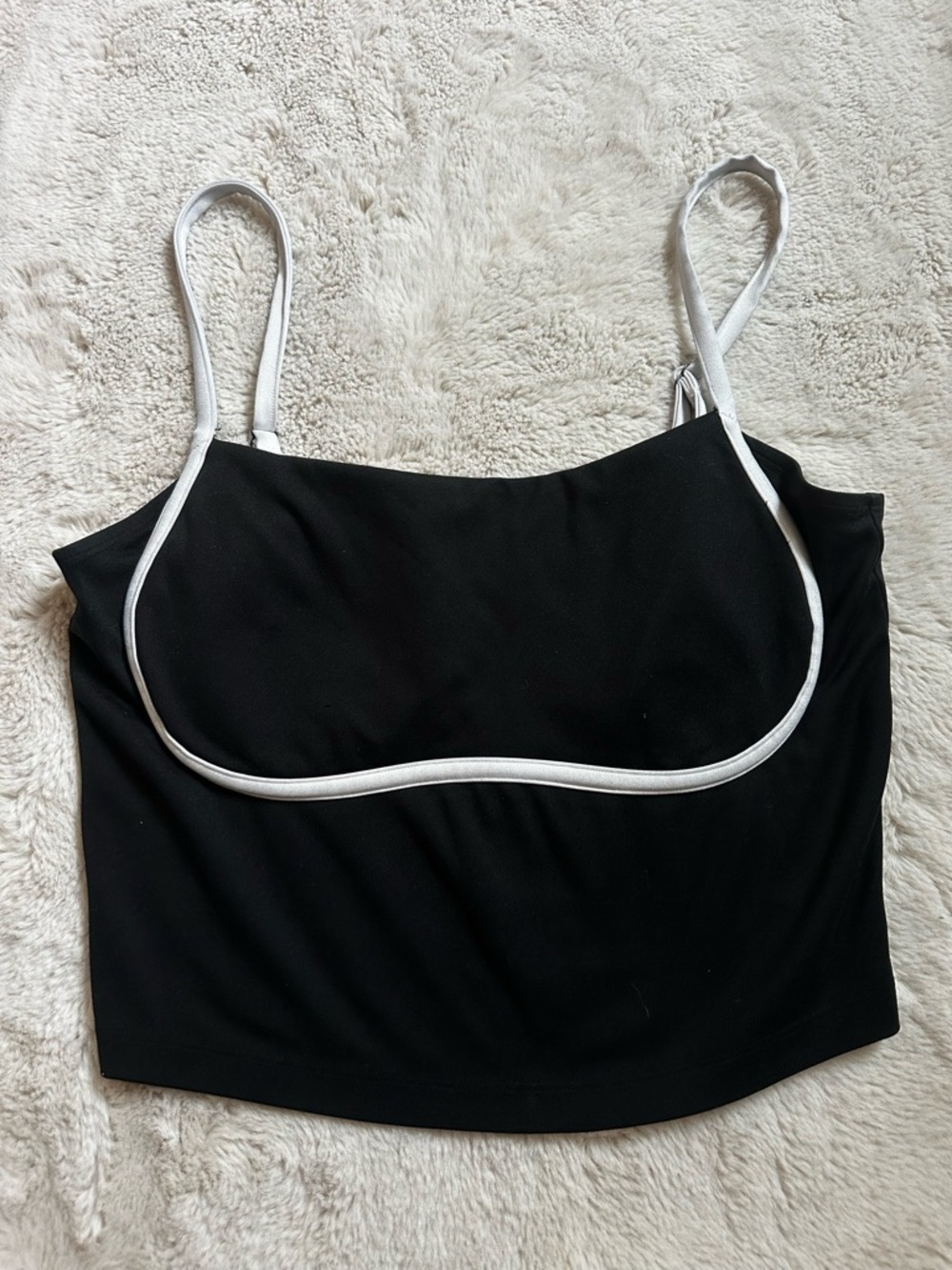 Gilly Hicks Black Crop Tank with White Straps